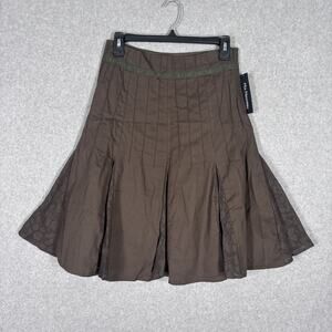 Pleated Lace Skirt Small Chocolate Olive Dark‎ Academia Whimsigoth 90s School